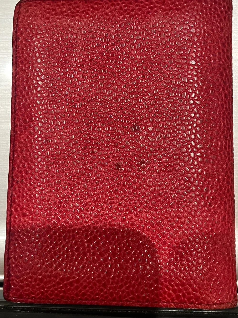 Stunning red CHANEL compact wallet EUC!